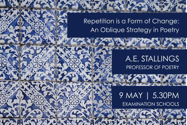 Poster with repetitive blue tiles